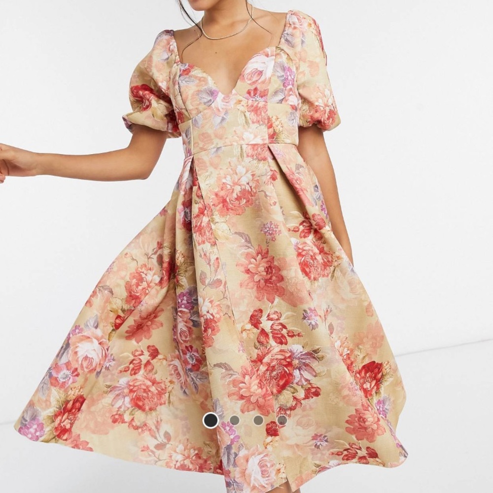 ASOS Design garden party vintage cup midi dress